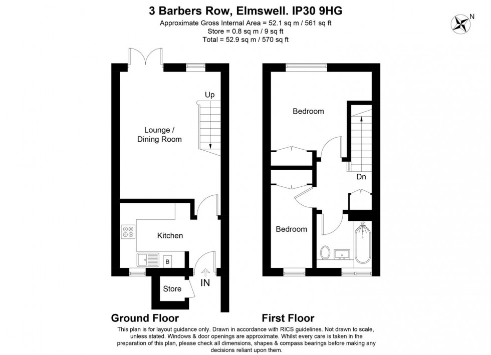 Floorplan for Barbers Row, Ashfield Road, Elmswell, Bury St. Edmunds, IP30