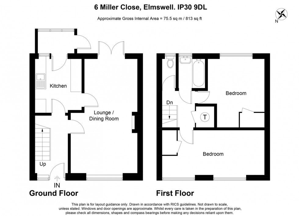 Floorplan for Miller Close, Elmswell, Bury St Edmunds, IP30