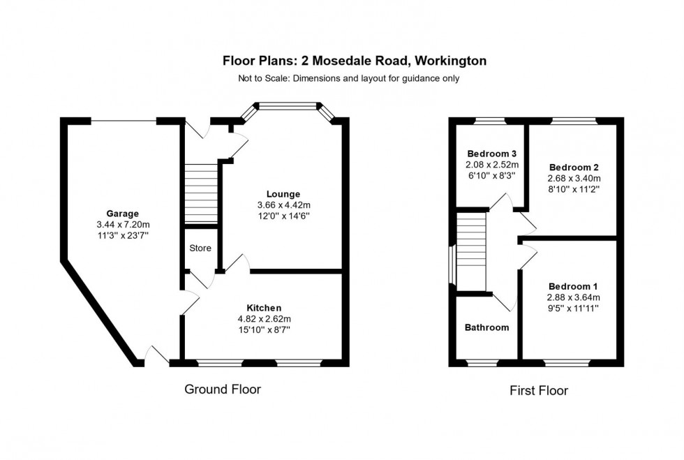 Floorplan for Mosedale Road, Workington