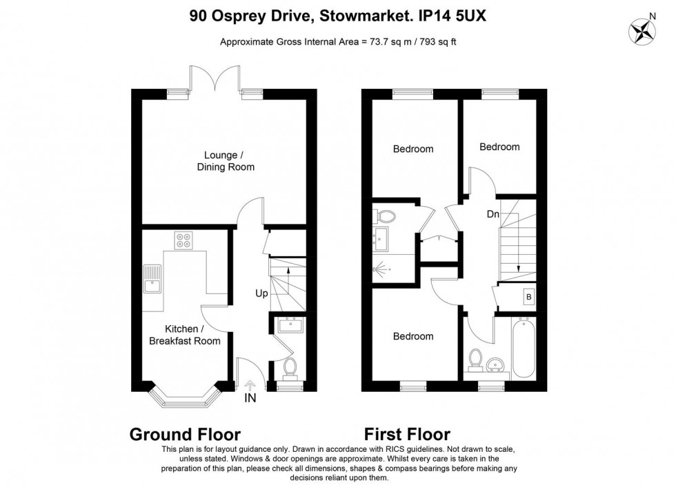 Floorplan for Osprey Drive, Stowmarket, IP14
