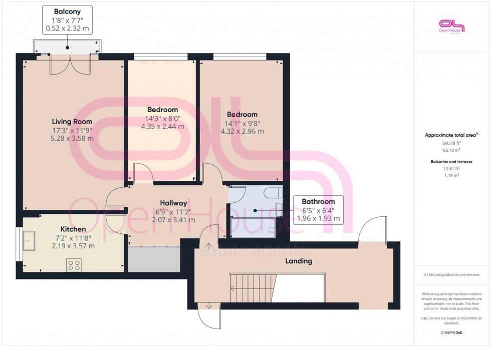 Floorplan for Marsden Court, Ambleside Avenue, Telscombe Cliffs, Peacehaven