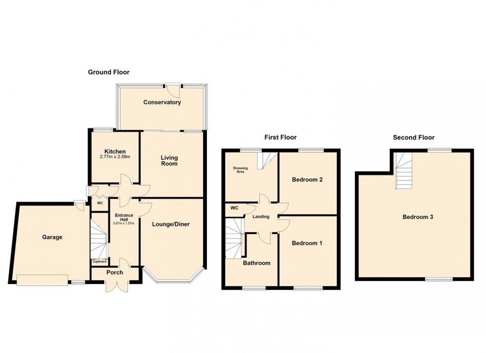 Floorplan for Kingsfield Oval, Basford, Stoke-On-Trent