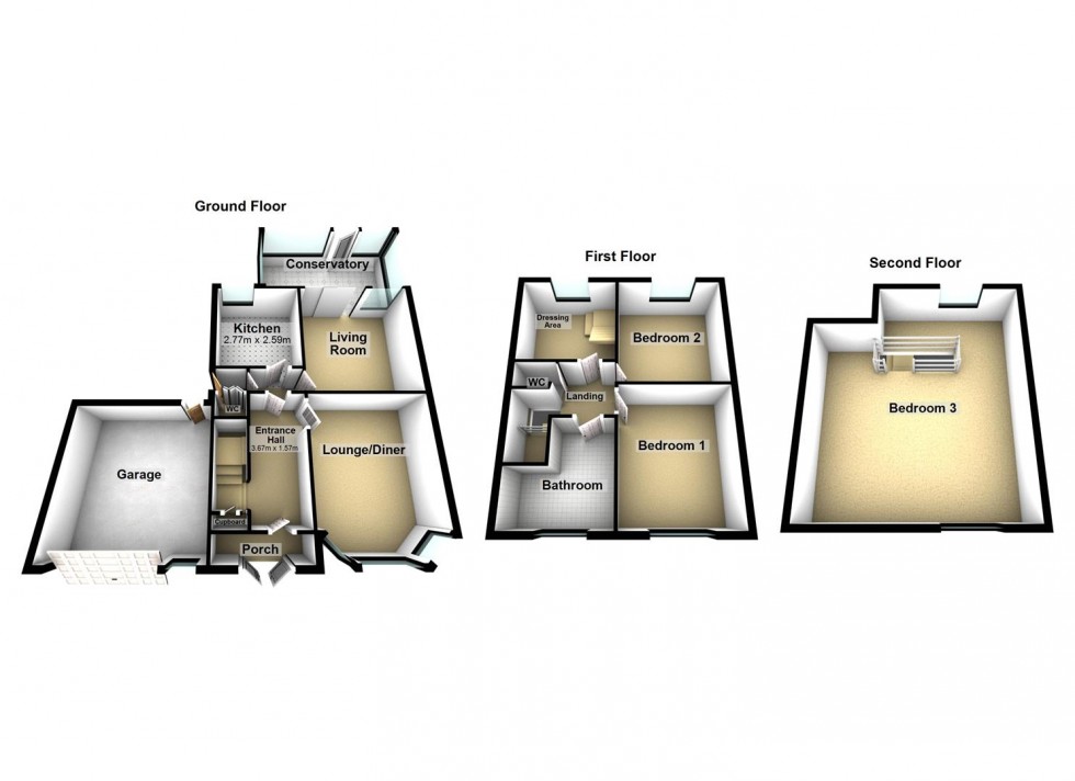 Floorplan for Kingsfield Oval, Basford, Stoke-On-Trent