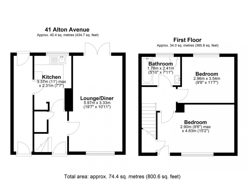 Floorplan for Alton Avenue, Willenhall