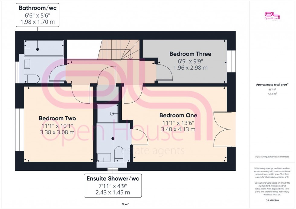 Floorplan for Friars Close, Peacehaven