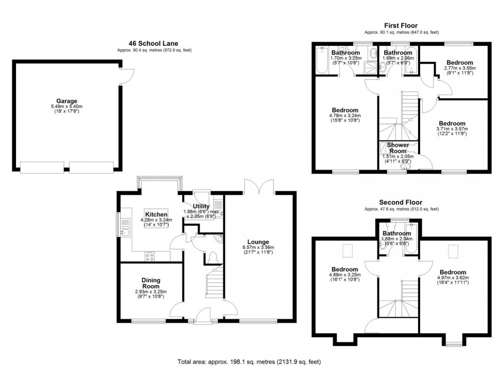 Floorplan for School Lane, Stafford