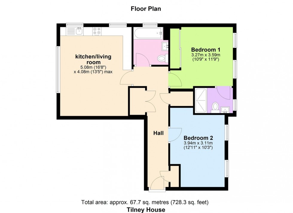 Floorplan for Tilney Drive, Horsham