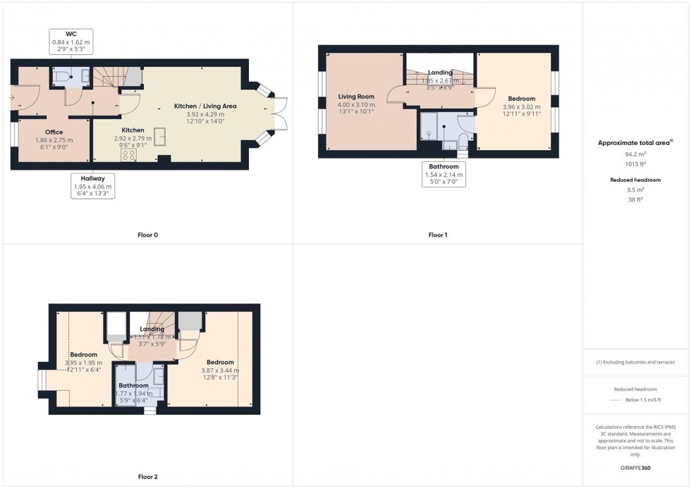 Floorplan for Sunderland Close, Church Gresley