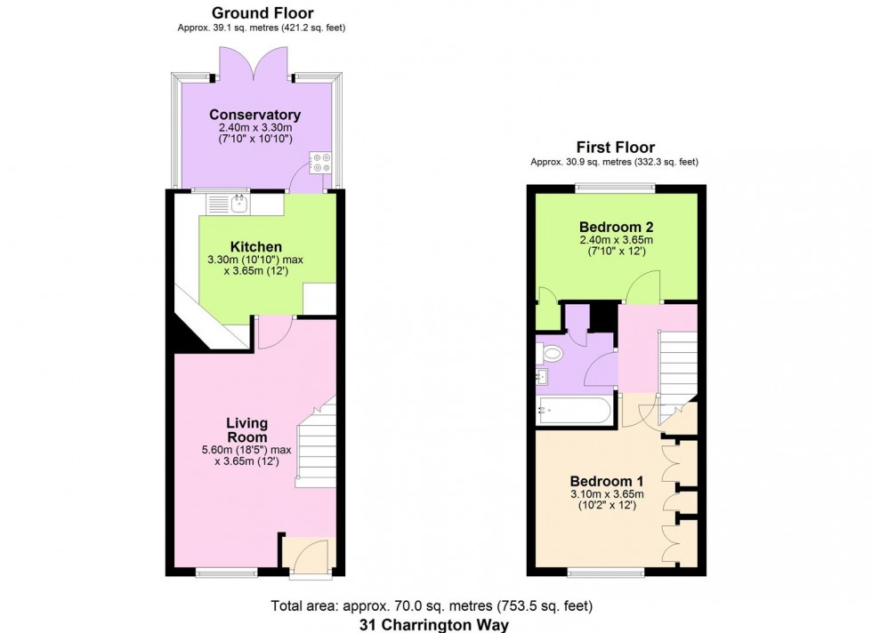 Floorplan for Charrington Way, Broadbridge Heath