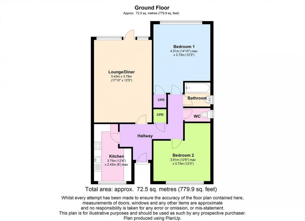 Floorplan for Mulberry Close,,Horsham