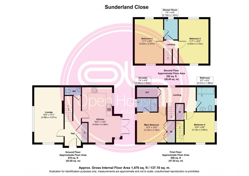 Floorplan for Sunderland Close, Church Gresley
