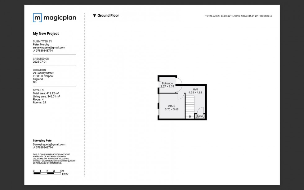 Floorplan for Rodney Street, Liverpool