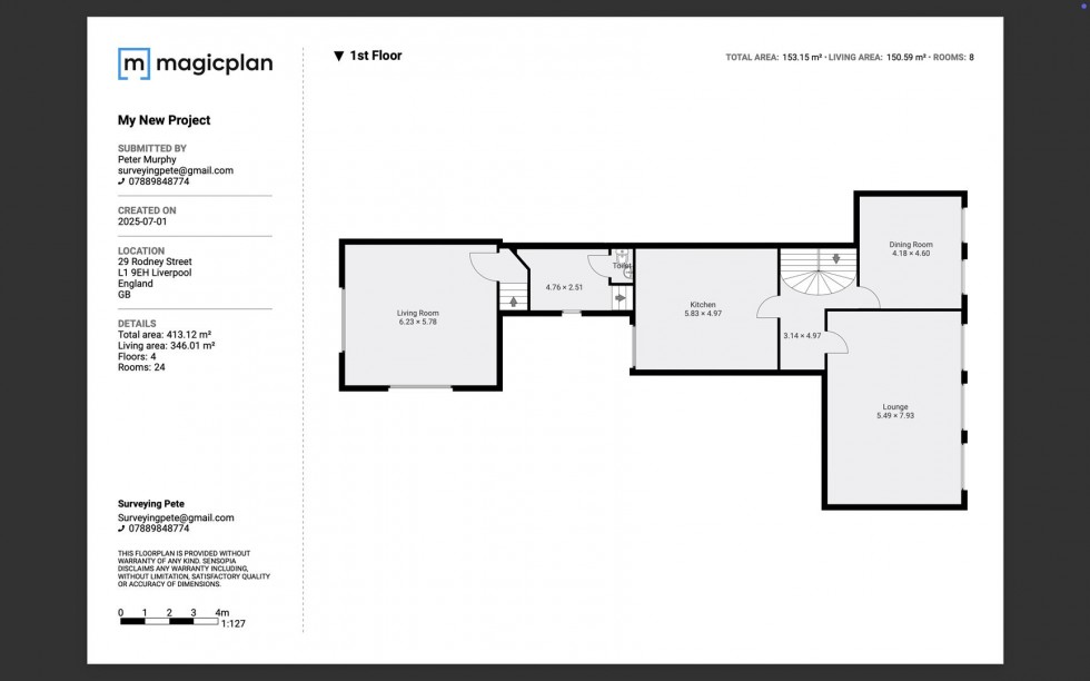 Floorplan for Rodney Street, Liverpool