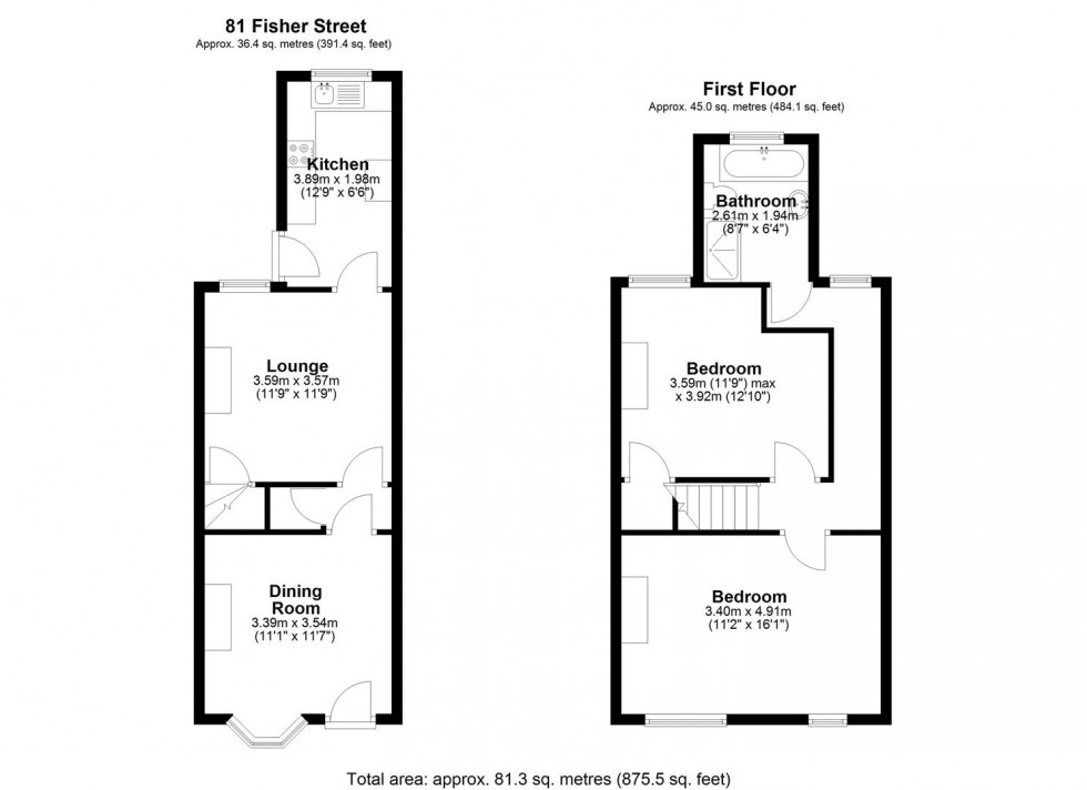 Floorplan for Fisher Street, Willenhall