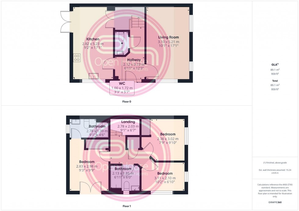Floorplan for Starling Close, Branston, Burton-On-Trent