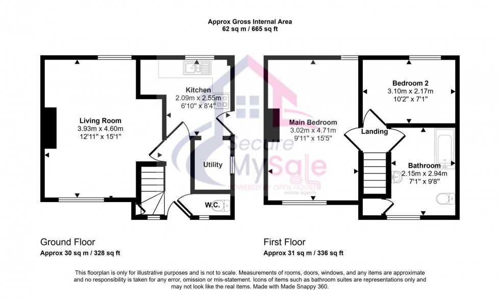 Floorplan for Shanklin Drive, Grantham