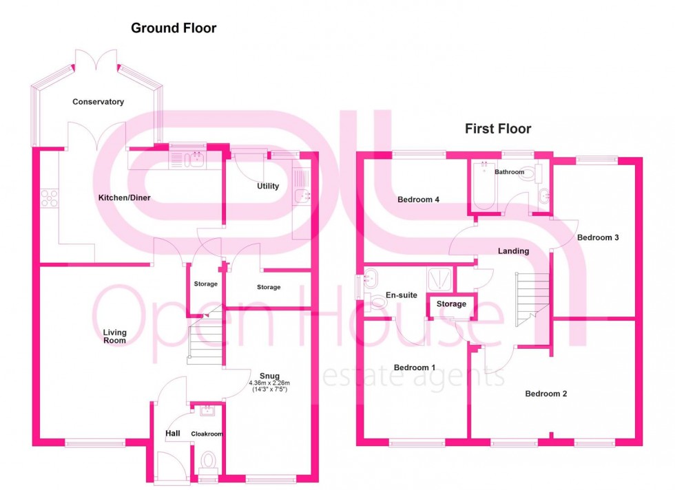 Floorplan for Cygnet Close, Ellesmere