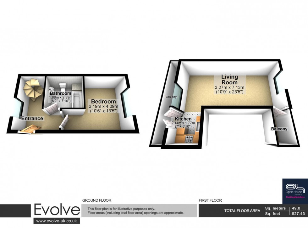 Floorplan for Flat 6, Claremont Court, Victoria Street, High Wycombe, Buckinghamshire, HP11 2LT