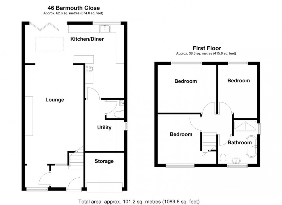 Floorplan for Barmouth Close, Willenhall