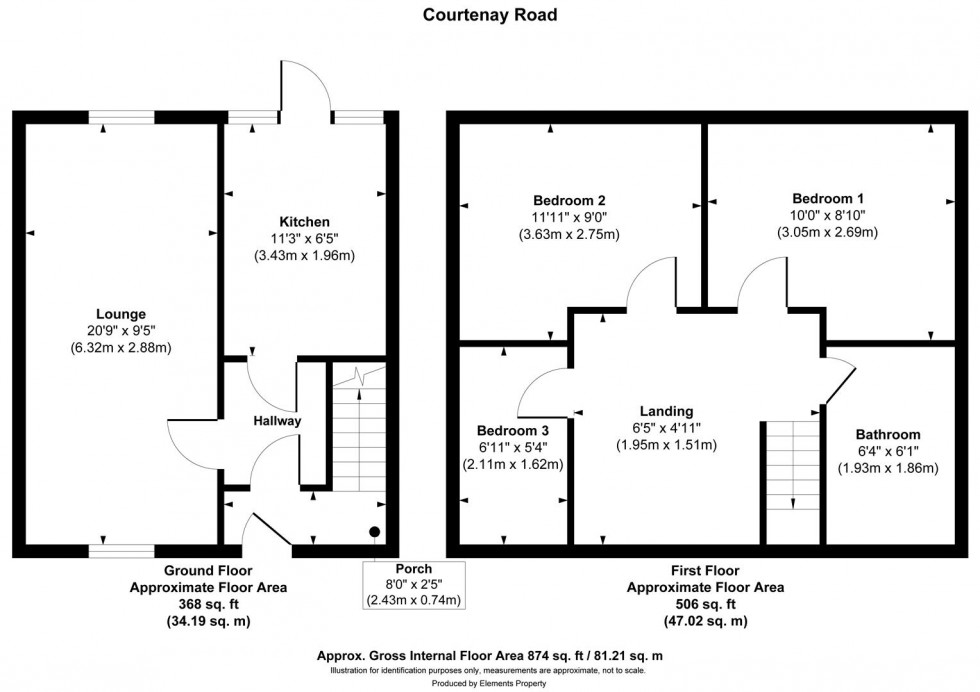 Floorplan for Courtenay Road, Birmingham