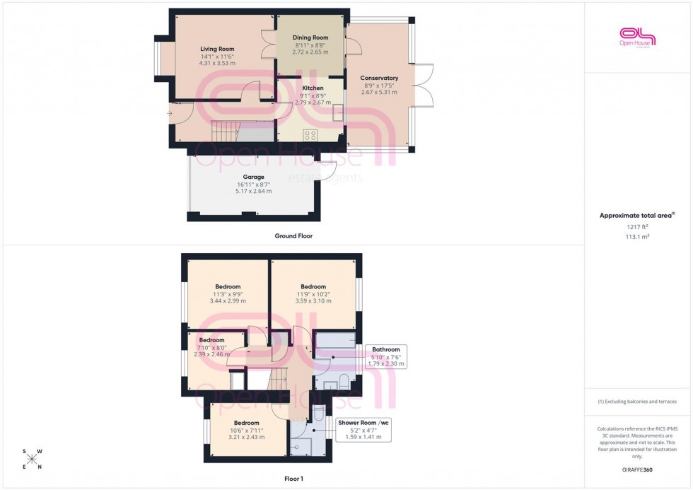 Floorplan for Damon Close, Peacehaven
