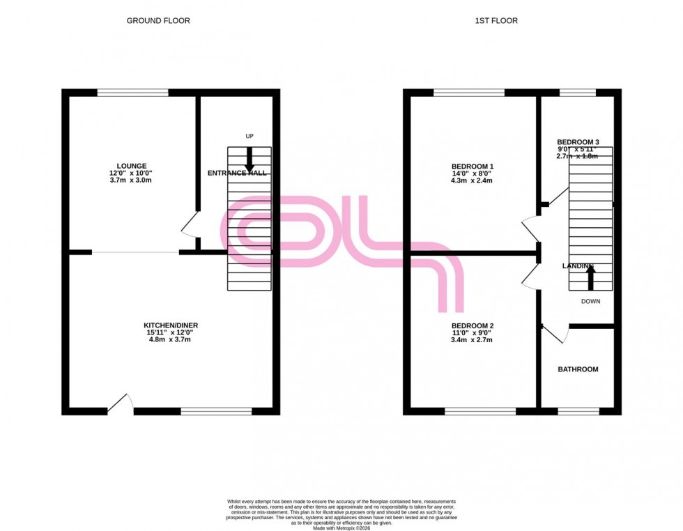 Floorplan for Whitley Road, Keighley
