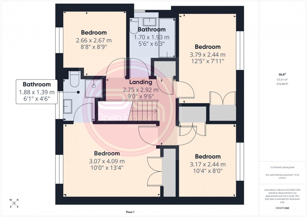 Floorplan for Langer Close, Branston, Burton on Trent