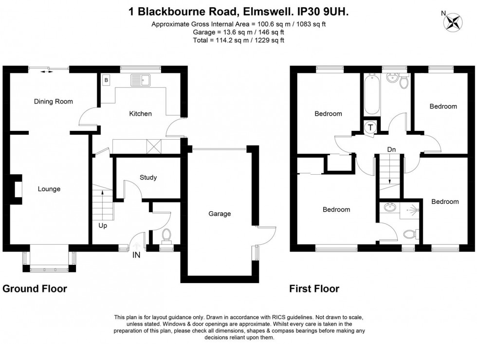 Floorplan for Blackbourne Road, Elmswell, Bury St Edmunds, IP30