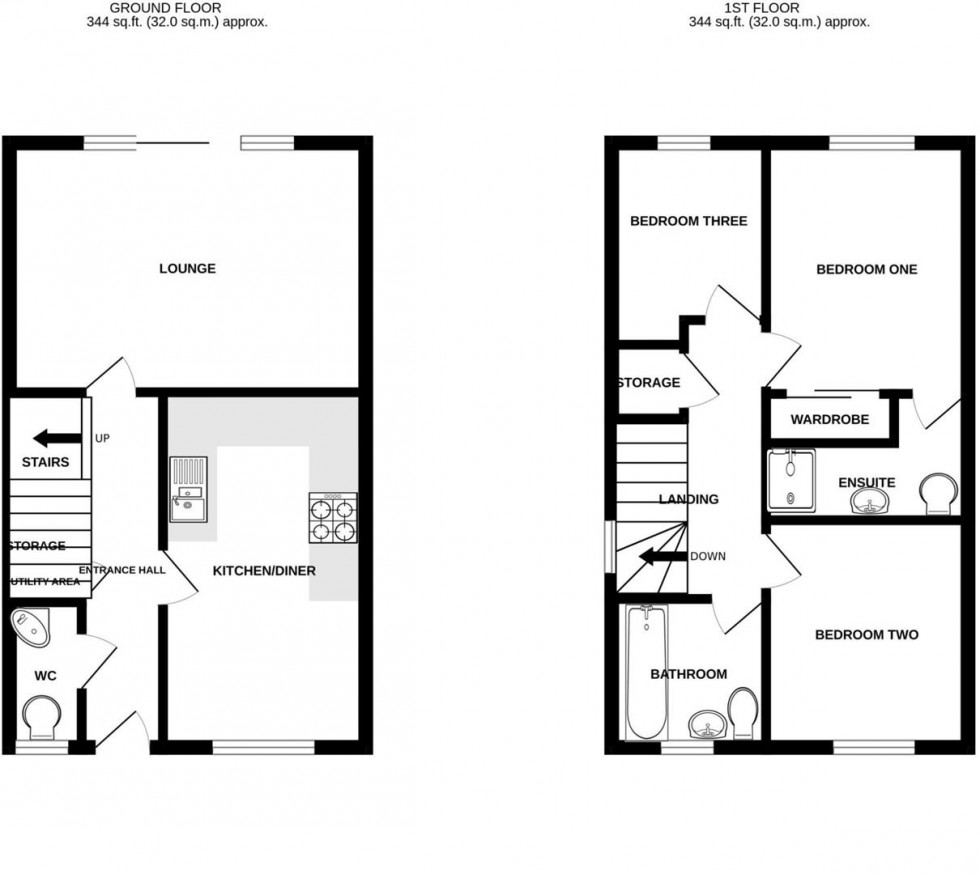 Floorplan for Ashford Way, Church Gresley, Swadlincote