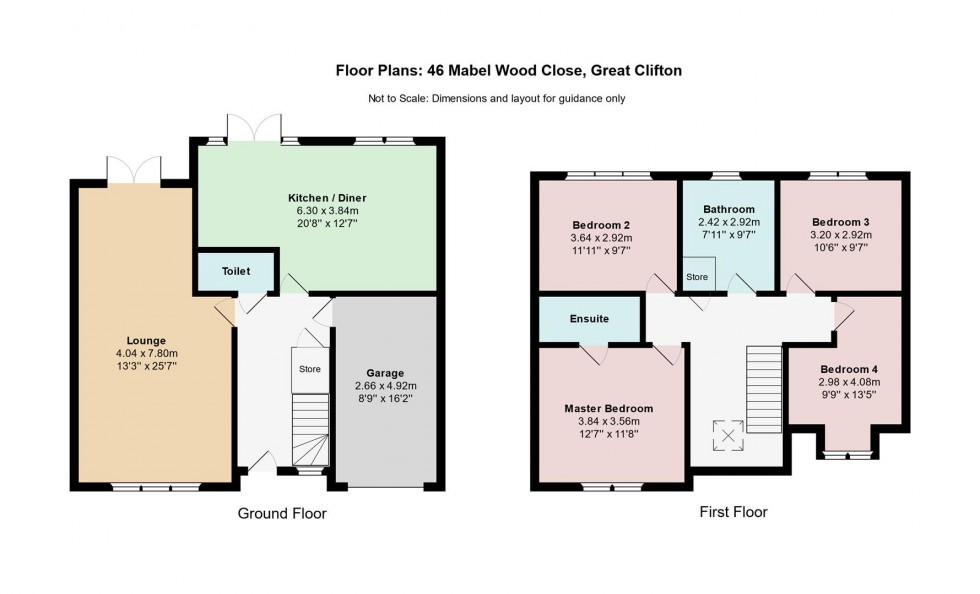 Floorplan for Mabel Wood Close, Great Clifton, Workington