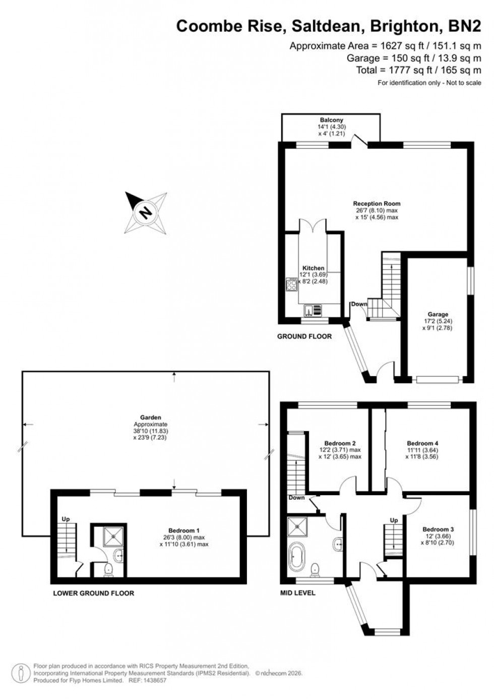 Floorplan for Coombe Rise, Saltdean, Brighton
