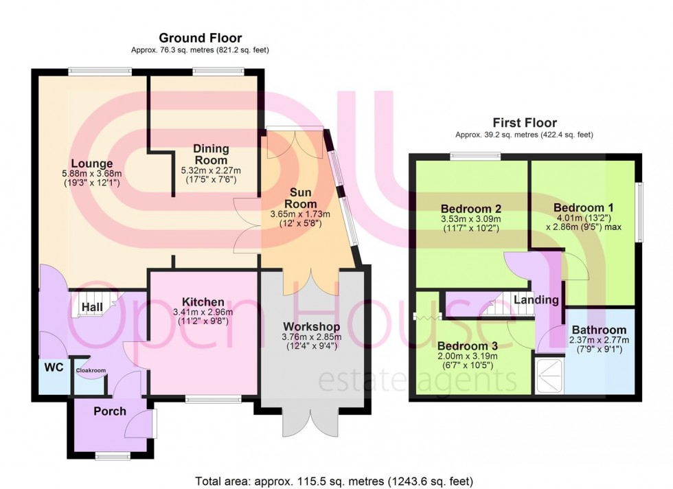 Floorplan for Beech Avenue, Little Lever, Bolton