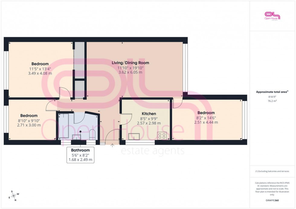 Floorplan for Piddinghoe Avenue, Peacehaven