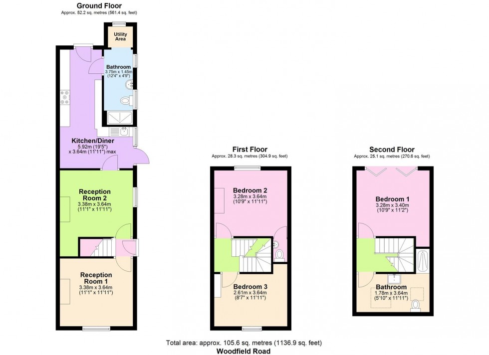 Floorplan for Woodfield Road, Crawley