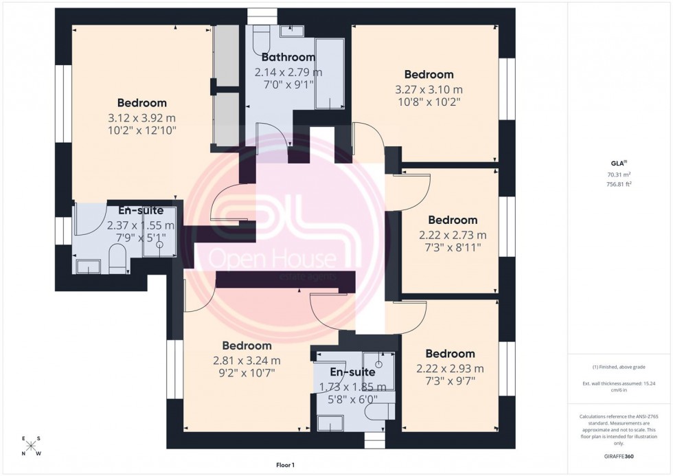 Floorplan for Rowan Drive, Branston, Burton-On-Trent