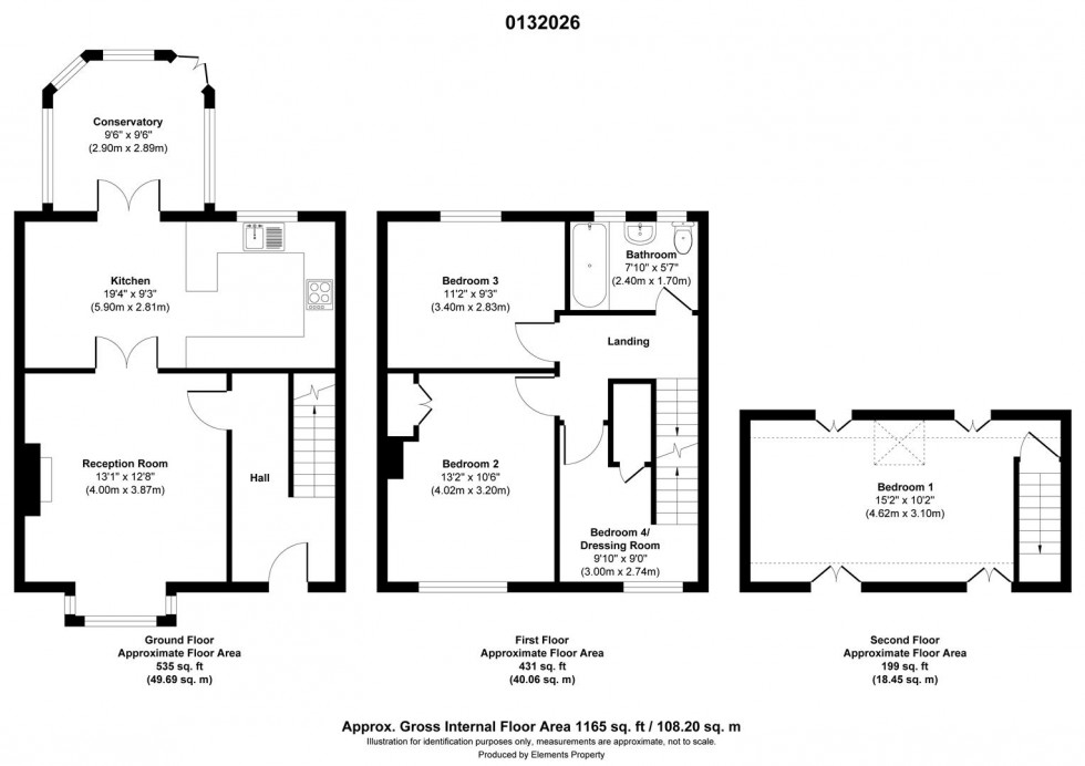 Floorplan for Darlington Street, The Headland, Hartlepool
