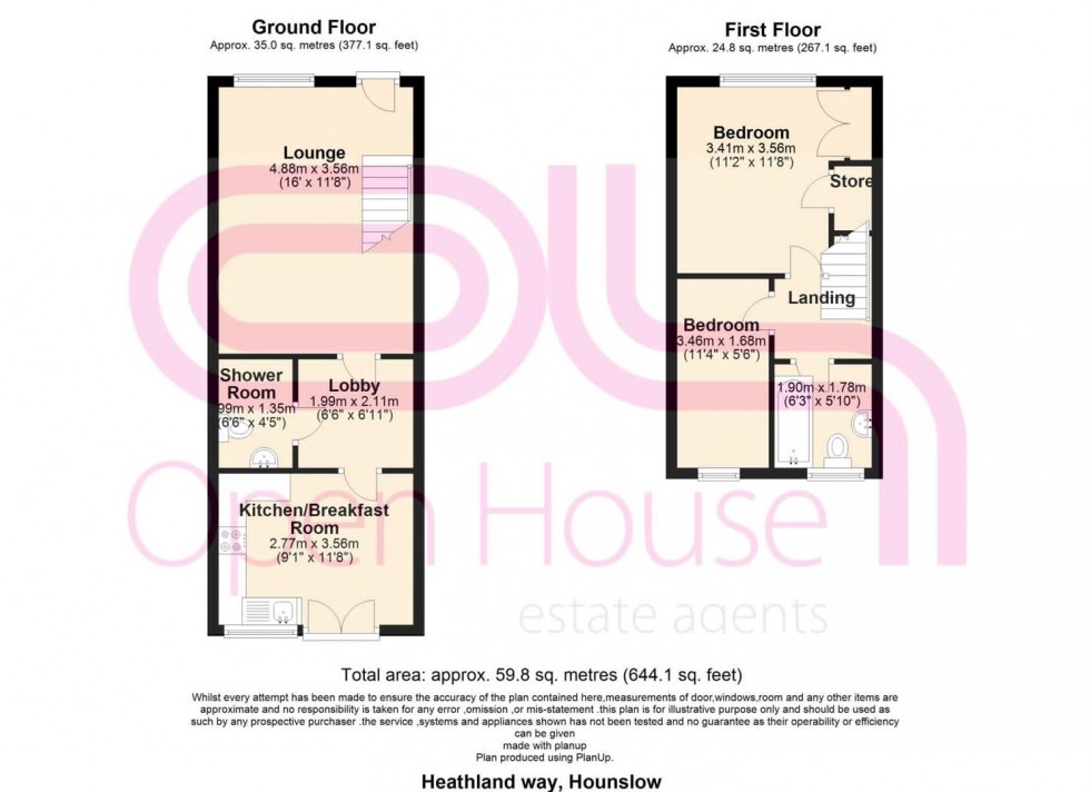 Floorplan for Heathlands Way, Hounslow