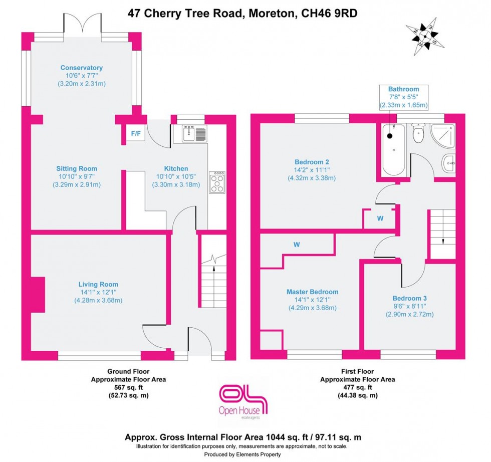 Floorplan for Cherry Tree Road, Upton, Wirral